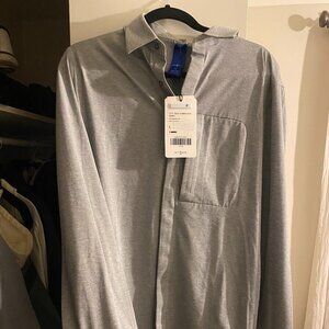 NWT KIT & ACE - NEW WITH TAGS - CITY TECH COMMUTER SHIRT STANDARD FIT GREY CHAMB